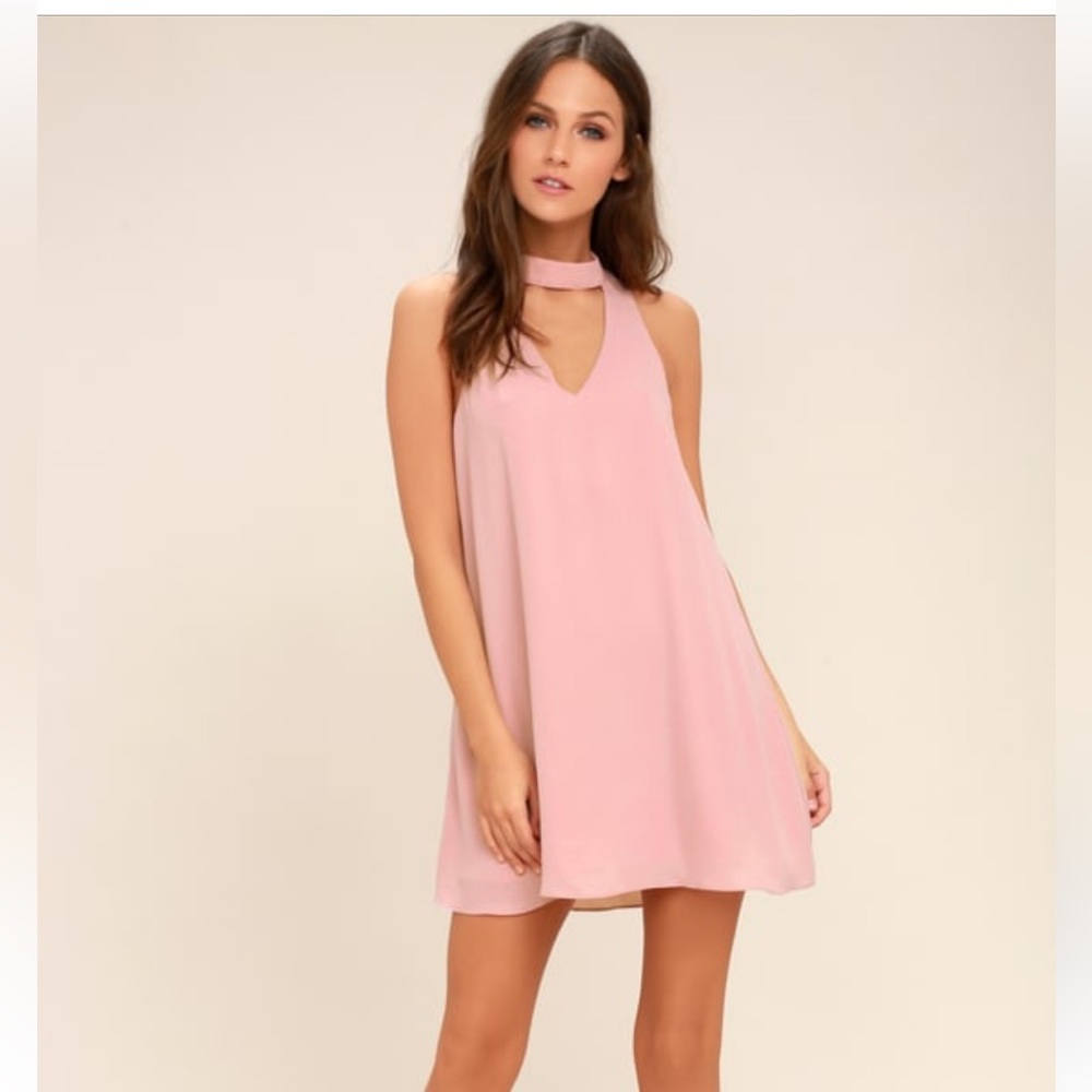 Lulus Pink Neck Gape Dress